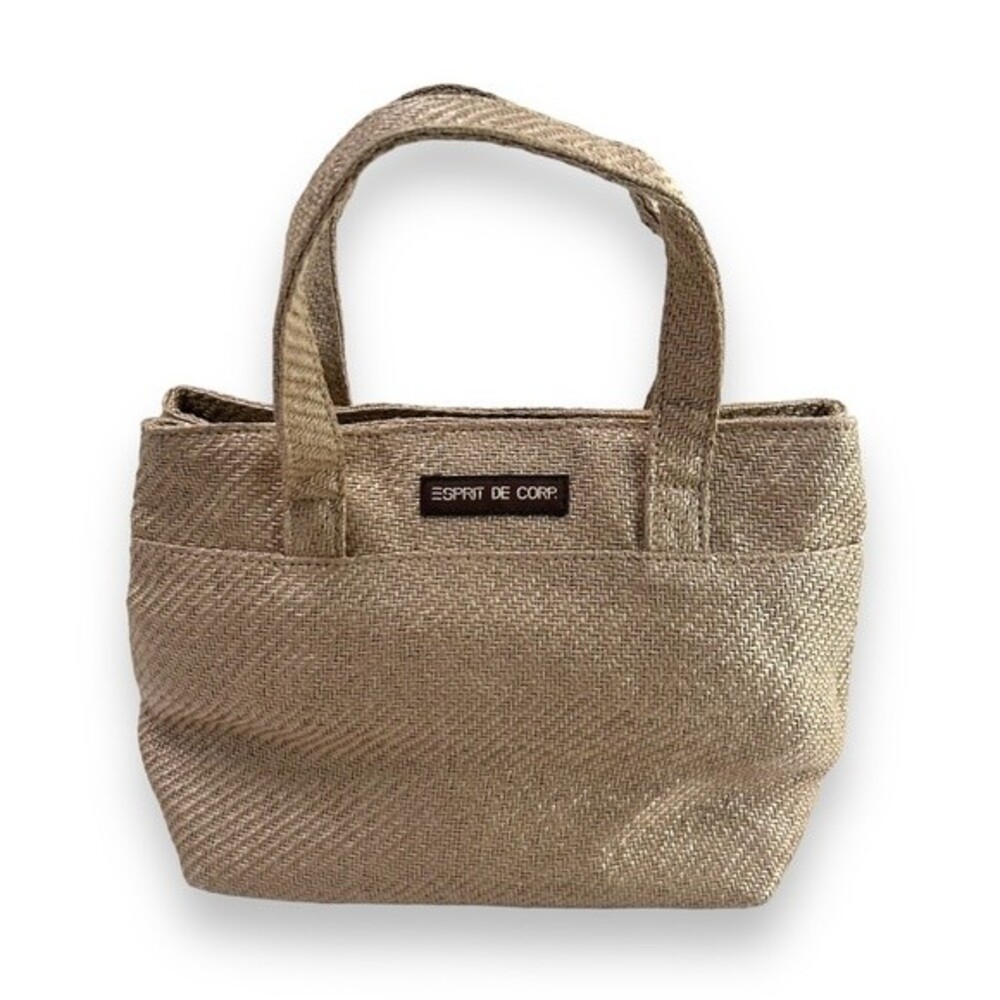 Esprit 1990s Y2K Vintage Raffia Mini Tote Bag Magnetic Closure Cottagecore Cute